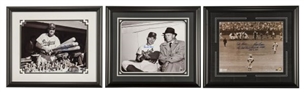 1950s New York Baseball Autographed Frame Photo Lot of (3): Shot Heard Round the World, Pee Wee Reese, and Duke Snider